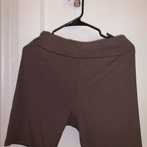 SHEIN Brown Beige Black Bike Shorts Elastic Waist Casual Size Large